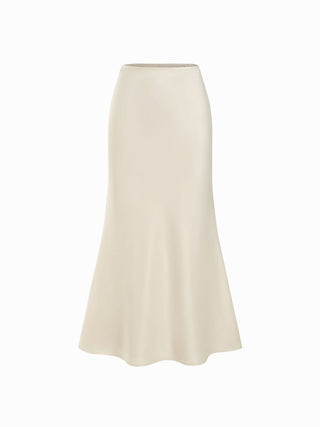 Stand Collar Cinched Waist Top With Belt & Zipper Mermaid Maxi Skirt Set