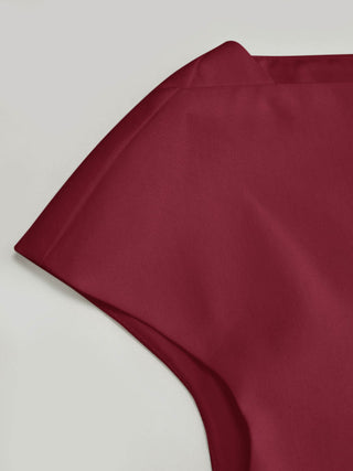 Linen-blend Boat Neck Ruched Cut Out Tie Back Top
