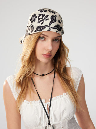 FLORAL & SNAKE SQUARE HEADSCARF