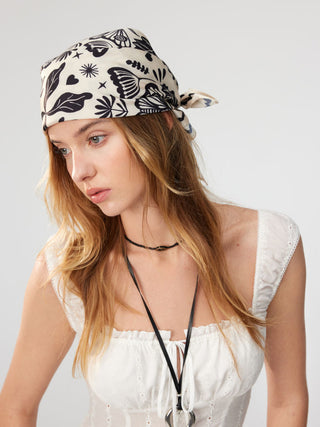 FLORAL & SNAKE SQUARE HEADSCARF