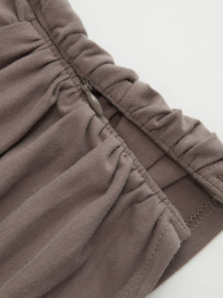 Cotton-blend Asymmetrical Neck Ruched Tee