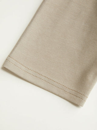 Cotton-blend Scoop Neckline Mid-length Sleeve Tee