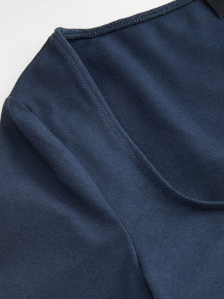 Cotton-blend Scoop Neckline Mid-length Sleeve Tee