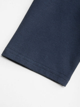Cotton-blend Scoop Neckline Mid-length Sleeve Tee