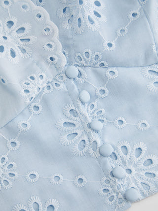 Jacquard Jacquard Floral Broderie Anglaise Textured A-line Mid Rise Maxi Skirt For Daily Casual Date