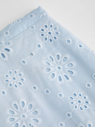 Jacquard Jacquard Floral Broderie Anglaise Textured A-line Mid Rise Maxi Skirt For Daily Casual Date