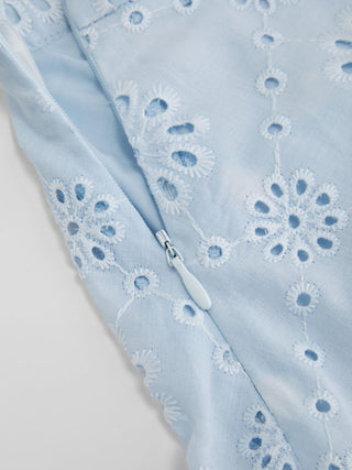 Jacquard Jacquard Floral Broderie Anglaise Textured A-line Mid Rise Maxi Skirt For Daily Casual Date