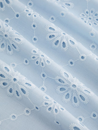 Jacquard Jacquard Floral Broderie Anglaise Textured A-line Mid Rise Maxi Skirt For Daily Casual Date
