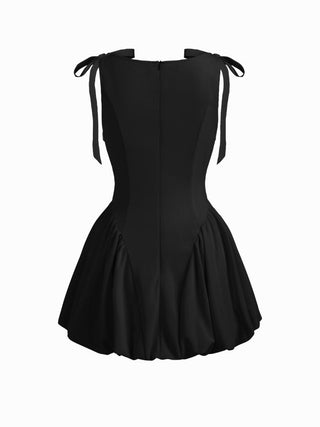 Grad Dresses Cute Summer Dresses Party Dress For Party New Years Holiday Dress Valentine rush outfits special occasion dresses Woven Sculptural Boat Neck Bowknot Bubble Hem Mini Dress For Date