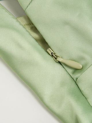 Satin Halter Neck Twist Knotted A-line Maxi Dress
