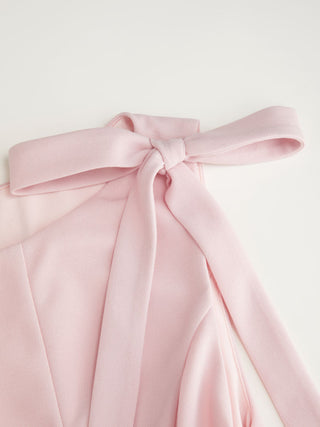 Bowknot Boat Neck Sleeveless Pleated Flared Mini Dress