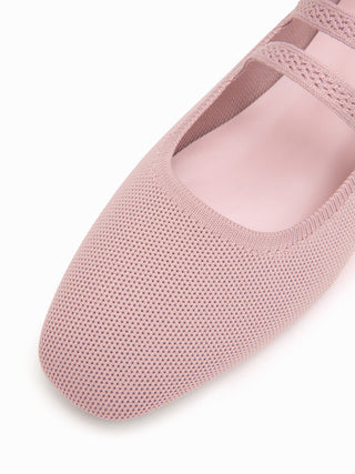 DOUBLE STRAP KNITTED MARY JANE FLATS