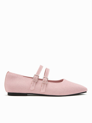 DOUBLE STRAP KNITTED MARY JANE FLATS