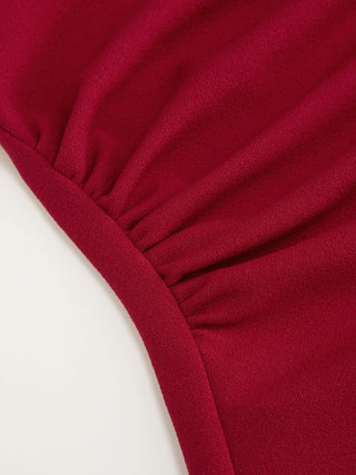 Square Neck Beaded Ruched A-line Cami Mini Dress