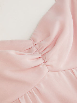 Chiffon Sweetheart Asymmetrical Hem Mini Dress
