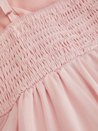 Chiffon Sweetheart Asymmetrical Hem Mini Dress