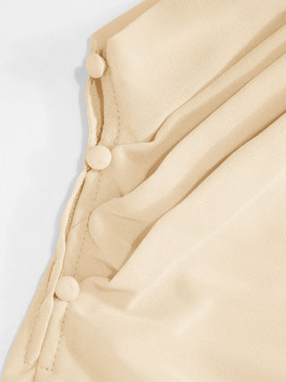 Satin High Neck Cape Sleeve Maxi Dress