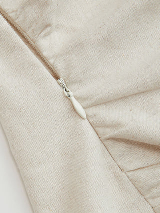 Linen-blend Boat Neckline Solid Bowknot Tank Top