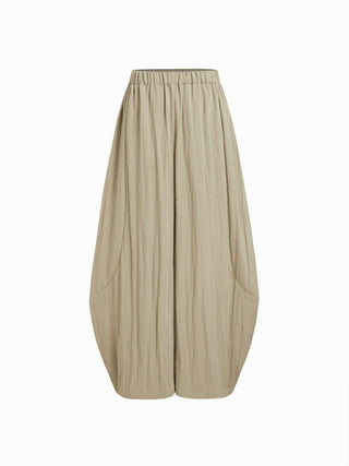 Cotton-blend Low Rise Oversized Tapered Trousers