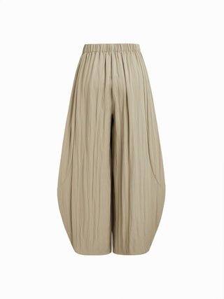 Cotton-blend Low Rise Oversized Tapered Trousers