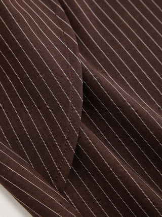 Mid Rise Striped Pleated Barrel-leg Trousers