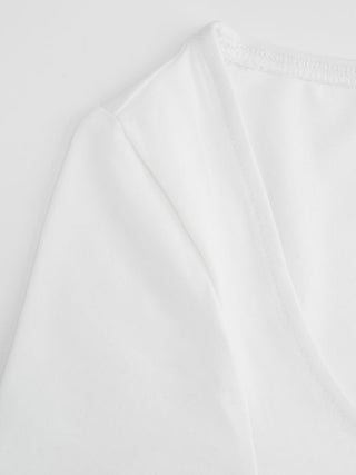 Cotton-blend Scoop Neckline Mid-length Sleeve Tee