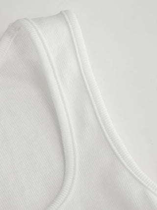 Cotton Scoop Neck Button Front Asymmetrical Hem Crop Top