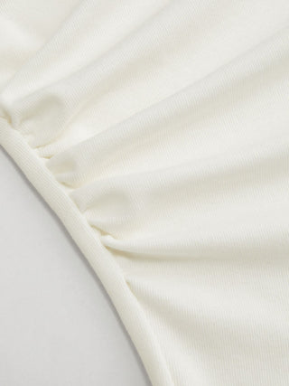 High Stretch Boat Neck Lace Panel Crop Top