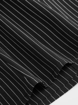 Woven Collar Stripe Short Sleeve Shirt For School