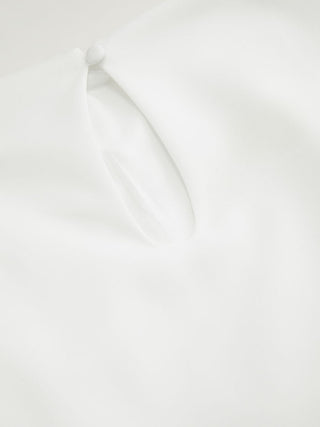 Woven Stand Collar Ruched Crop Blouse