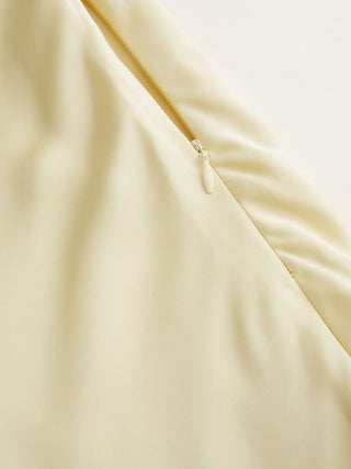 Satin V-neck Twist Knotted Flared Maxi Dress