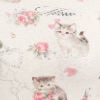 Cat & Floral Graphic Jacquard Puff Sleeve Tee