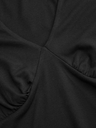 V-neck Ruched Short Bell Sleeve Top