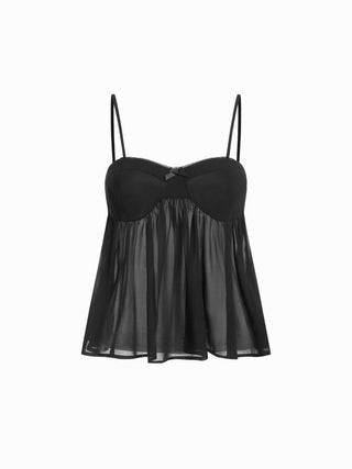 Square Neck Leopard Bowknot Cami Top