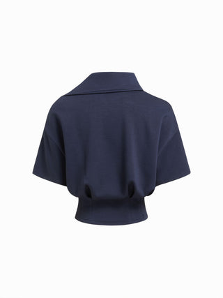 London Heart Graphic Collar Button Top