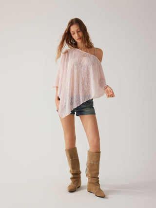 Chiffon Asymmetrical Hem Poncho Top