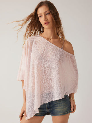 Chiffon Asymmetrical Hem Poncho Top