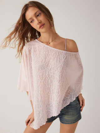Chiffon Asymmetrical Hem Poncho Top