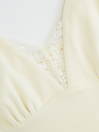Cotton V-Neck Lace Panel Tank Top