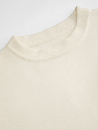 Knit Stand Collar Peplum Hem Short Sleeve Top