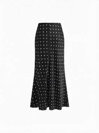 Satin Mid Rise Ruffle Bias Maxi Skirt