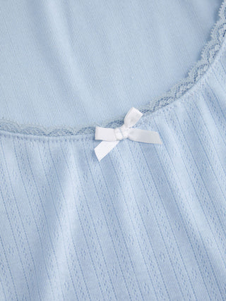 Scoop Neck Lace Trim Bowknot Tank Top