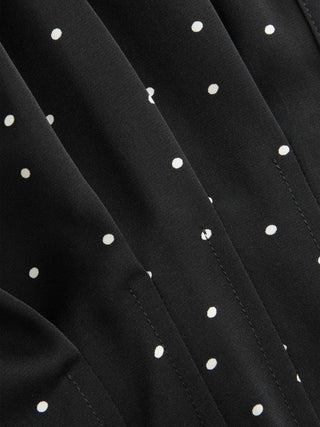 Chiffon Polka Dot Ruched Cinched Waist Batwing Sleeve Blouse