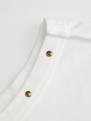 Cotton-blend Asymmetrical Neck Oversize Crop Tee