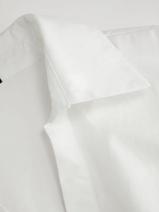 Cotton-blend Collar Shirt Maxi Dress With Metal Detail Belt