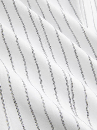 Linen-blend V-neck Striped Sleeveless Top & Mid Rise Tapered Trousers Set