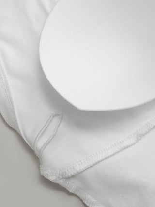 Cotton-blend Scoop Neck Halter Crop Top