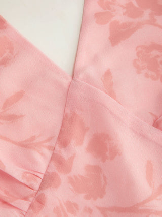 Chiffon Sweetheart Floral Backless Tie Back Mermaid Maxi Dress