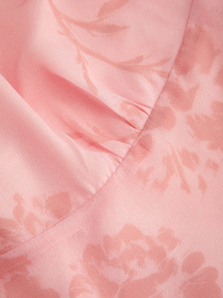 Chiffon Sweetheart Floral Backless Tie Back Mermaid Maxi Dress