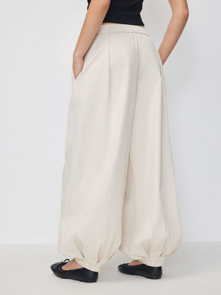 Low Rise Drawstring Balloon Trousers